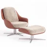 Poltrona Design Contemporaneo Rivestita con Poggiapiedi - Asher image 9
