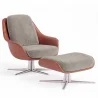 Poltrona Design Contemporaneo Rivestita con Poggiapiedi - Asher image 9