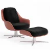 Poltrona Design Contemporaneo Rivestita con Poggiapiedi - Asher image 9
