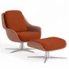 Poltrona Design Contemporaneo Rivestita con Poggiapiedi - Asher image 9