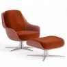 Poltrona Design Contemporaneo Rivestita con Poggiapiedi - Asher image 9