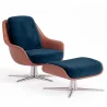 Poltrona Design Contemporaneo Rivestita con Poggiapiedi - Asher image 9