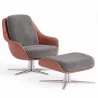 Poltrona Design Contemporaneo Rivestita con Poggiapiedi - Asher image 9