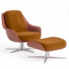 Poltrona Design Contemporaneo Rivestita con Poggiapiedi - Asher image 9