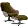 Poltrona Design Contemporaneo Rivestita con Poggiapiedi - Asher image 9