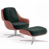 Poltrona Design Contemporaneo Rivestita con Poggiapiedi - Asher image 9