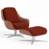 Poltrona Design Contemporaneo Rivestita con Poggiapiedi - Asher image 9