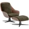 Poltrona Design Contemporaneo Rivestita con Poggiapiedi - Asher image 9