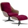 Poltrona Design Contemporaneo Rivestita con Poggiapiedi - Asher image 9