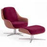 Poltrona Design Contemporaneo Rivestita con Poggiapiedi - Asher image 9