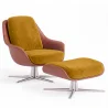 Poltrona Design Contemporaneo Rivestita con Poggiapiedi - Asher image 9