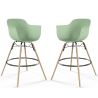 Set di 2 Sgabelli da Bar Design Scandinavo - Gambe in Legno - Nordika image 9