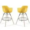 Sgabello da Bar - Design Scandinavo - Gambe in Legno - Set di 2 - Nordika image 9