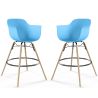 Set di 2 Sgabelli da Bar Design Scandinavo - Gambe in Legno - Nordika image 9