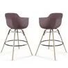 Sgabello da Bar - Design Scandinavo - Gambe in Legno - Set di 2 - Nordika image 9
