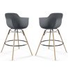 Set di 2 Sgabelli da Bar Design Scandinavo - Gambe in Legno - Nordika image 9