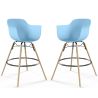 Set di 2 Sgabelli da Bar Design Scandinavo - Gambe in Legno - Nordika image 9