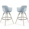 Sgabello da Bar - Design Scandinavo - Gambe in Legno - Set di 2 - Nordika image 9