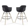 Set di 2 Sgabelli da Bar Design Scandinavo - Gambe in Legno - Nordika image 9