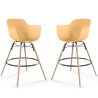 Set di 2 Sgabelli da Bar Design Scandinavo - Gambe in Legno - Nordika image 9