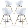 Set di 4 Sgabelli da Bar Design Scandinavo - Gambe in Legno - Nordika image 9