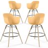 Set di 4 Sgabelli da Bar Design Scandinavo - Gambe in Legno - Nordika image 9