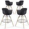 Set di 4 Sgabelli da Bar Design Scandinavo - Gambe in Legno - Nordika image 9