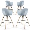 Set di 4 Sgabelli da Bar Design Scandinavo - Gambe in Legno - Nordika image 9