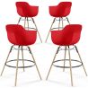 Set di 4 Sgabelli da Bar Design Scandinavo - Gambe in Legno - Nordika image 9