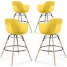 Set di 4 Sgabelli da Bar Design Scandinavo - Gambe in Legno - Nordika image 9