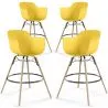 Sgabello da Bar - Design Scandinavo - Gambe in Legno - Set di 4 - Nordika image 9