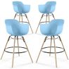 Set di 4 Sgabelli da Bar Design Scandinavo - Gambe in Legno - Nordika image 9