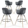 Set di 4 Sgabelli da Bar Design Scandinavo - Gambe in Legno - Nordika image 9