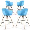 Set di 4 Sgabelli da Bar Design Scandinavo - Gambe in Legno - Nordika image 9