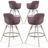 Set di 4 Sgabelli da Bar Design Scandinavo - Gambe in Legno - Nordika image 9