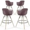 Sgabello da Bar - Design Scandinavo - Gambe in Legno - Set di 4 - Nordika image 9