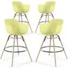 Sgabello da Bar - Design Scandinavo - Gambe in Legno - Set di 4 - Nordika image 9