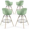 Set di 4 Sgabelli da Bar Design Scandinavo - Gambe in Legno - Nordika image 9