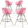 Set di 4 Sgabelli da Bar Design Scandinavo - Gambe in Legno - Nordika image 9