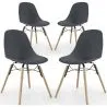 Sedia da Pranzo - Design Scandinavo - Gambe in Legno - Set di 4 - Skögur image 9