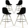 Sgabelli da Bar - Design Scandinavo - Gambe in Legno - Set di 4 - Skögur image 9