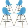 Sgabelli da Bar - Design Scandinavo - Gambe in Legno - Set di 4 - Skögur image 9