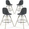 Sgabelli da Bar - Design Scandinavo - Gambe in Legno - Set di 4 - Skögur image 9