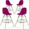 Sgabelli da Bar - Design Scandinavo - Gambe in Legno - Set di 4 - Skögur image 9