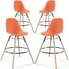 Sgabelli da Bar - Design Scandinavo - Gambe in Legno - Set di 4 - Skögur image 9