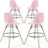 Sgabelli da Bar - Design Scandinavo - Gambe in Legno - Set di 4 - Skögur image 9