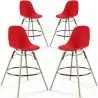 Sgabelli da Bar - Design Scandinavo - Gambe in Legno - Set di 4 - Skögur image 9