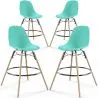 Sgabelli da Bar - Design Scandinavo - Gambe in Legno - Set di 4 - Skögur image 9
