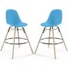 Sgabello da Bar - Design Scandinavo - Gambe in Legno - Set di 2 - Skögur image 9