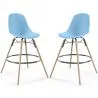 Sgabello da Bar - Design Scandinavo - Gambe in Legno - Set di 2 - Skögur image 9
